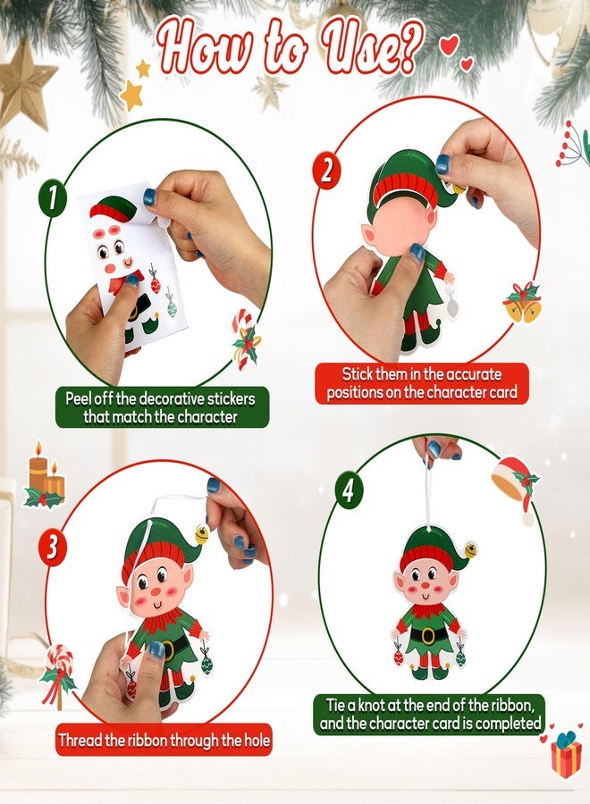 Naler 24 Pack Christmas Ornament Crafts - Make Your Own Ornament Kit with Christmas Craft Stickers, Christmas Ornaments for Holiday Xmas Classroom Party Favors - Image 4